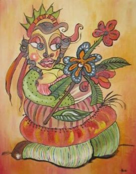 DONNA CON FIORE